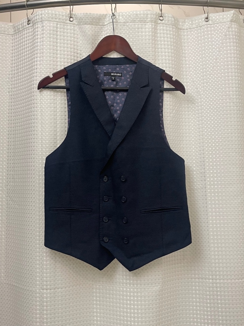 Murano Navy Blue Suit Vest - adjustable waist.